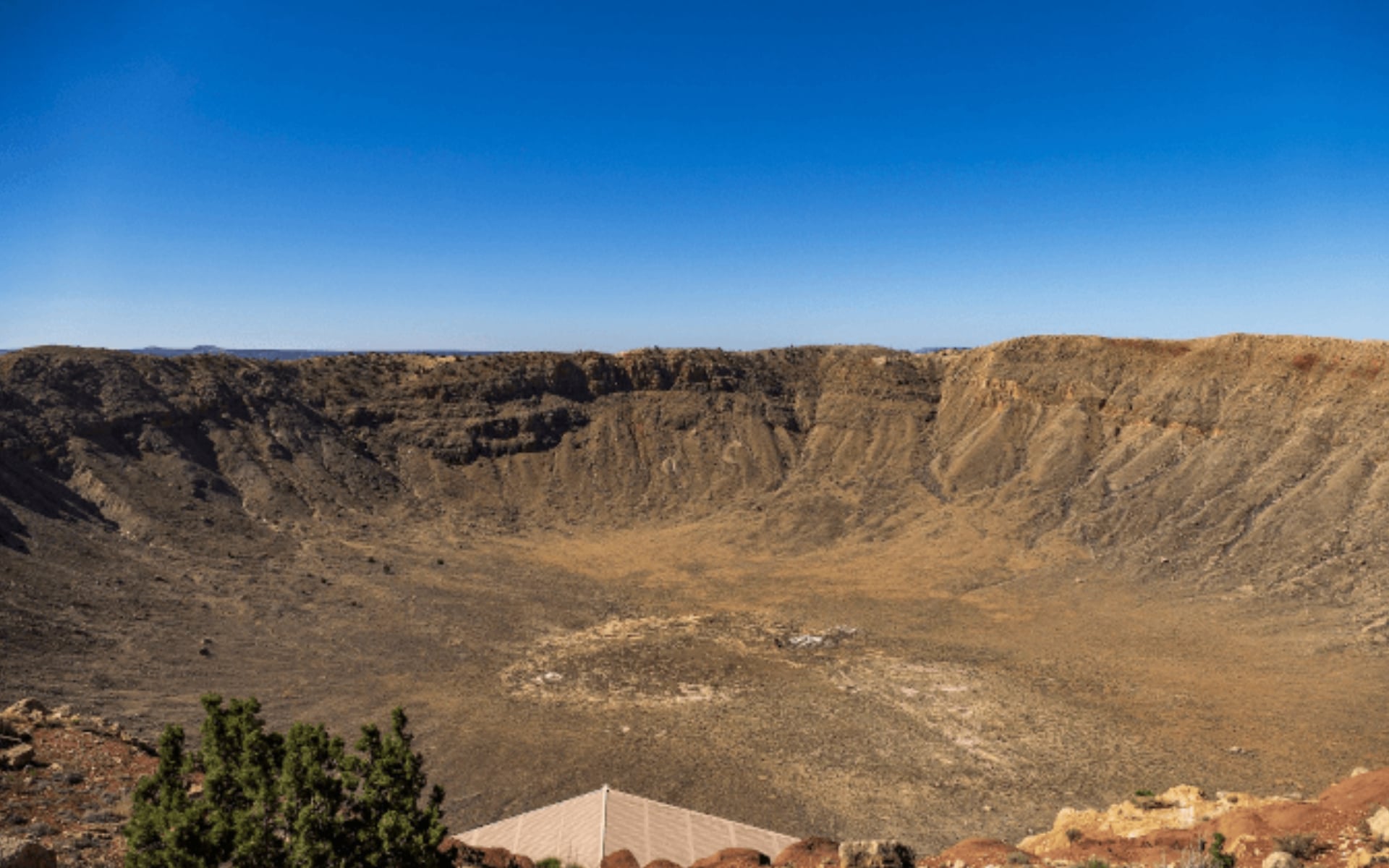 A large crater from a meteor